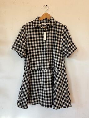 NWT Banana Republic Black and White Gingham Dress XS